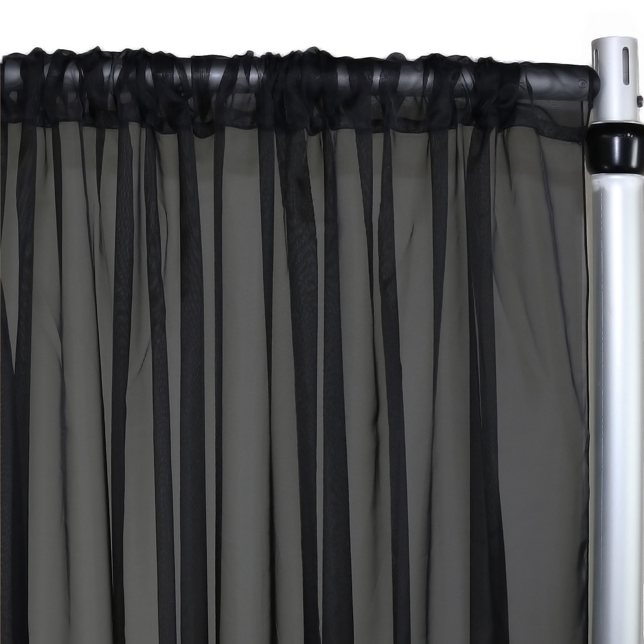 Voile Sheer Black, P/D, 10' W x 8' H